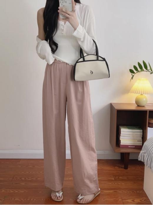 🔥爆火的断货王神裤【仟梓赫 多巴胺小粉阔腿裤】💕还是赵露思、虞书欣同款 ➽多巴胺小粉裤，😍入春第一条裤子认准它‼️  商品图3