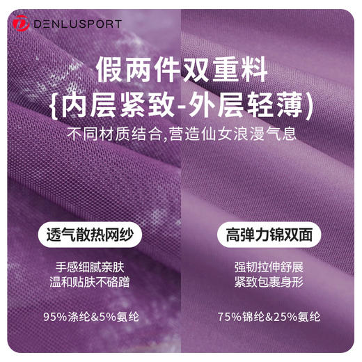 固定一体胸垫新款中式扎染网纱瑜伽普拉提运动文胸DY66167# 商品图2