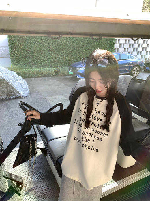 【149元任选2件】最后一波！插肩袖撞色字母宽松T恤 商品图8