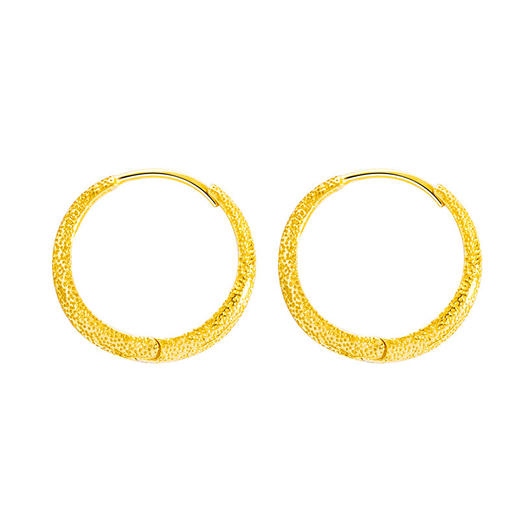 【大女主】925纯银素圈冷淡风闪砂耳环【BF-ES1690】 商品图3