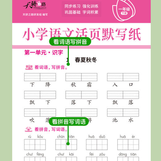 小学语文活页默写纸一年级下册 商品图4