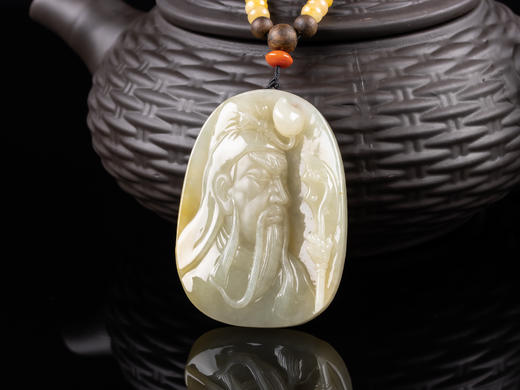 XY0084原创DIY沉香翡翠珠链+黄翡关公挂件 商品图1