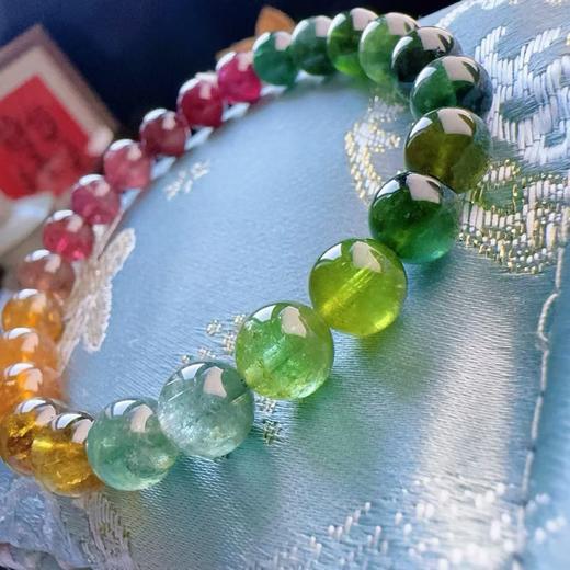 7mm-8mm单圈渐变彩虹碧玺手串 商品图2