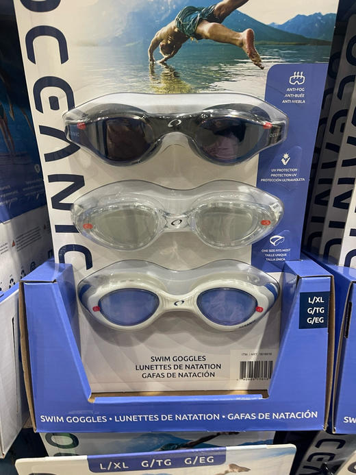 泳镜来了📣S/M是儿童款，L/XL是成人款！Oceanic泳镜防雾防紫外线防眩目三个装，美国🇺🇸直邮特价255元 商品图4