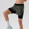 跃牌【跃LEAP-ACTIVE】 四分双层运动短裤男士耐热透气撞色拼接假两件短裤H51146 商品缩略图1