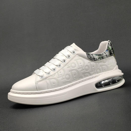 男士轻奢小白鞋真皮高端厚底板鞋男款潮鞋欧洲站男鞋百搭休闲鞋子 商品图5