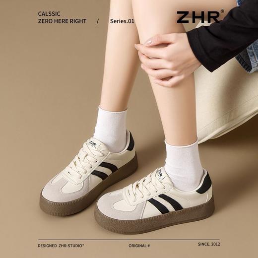 ZHR厚底增高德训鞋女2025春秋新款复古百搭运动休闲鞋超轻便女鞋 商品图3