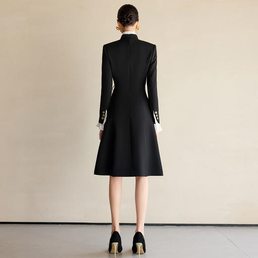 IWY/黑色连衣裙女高级感荷叶边领口西服裙气质职业装时尚通勤风女装Q1277 商品图4