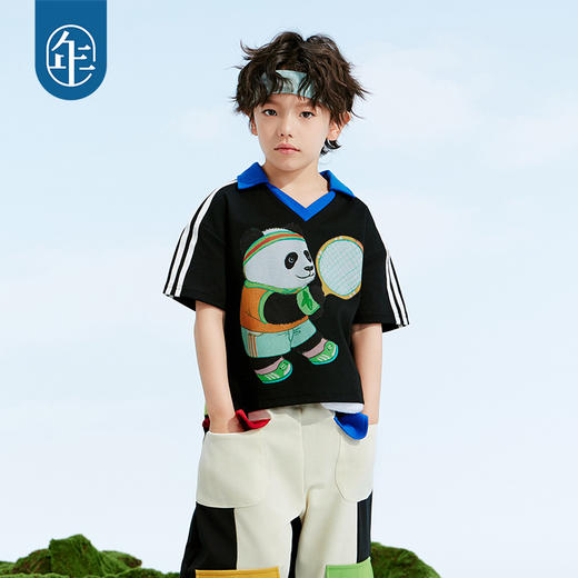 年衣童装男女童新款2025夏装原创卡通立领上衣打底百变盼达POLO衫 商品图2