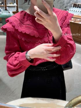 极其稀有孤品 | 野草莓衬衫 100%天然洗水亚麻制 野树莓红