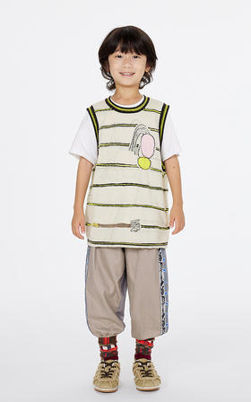 jnby  25年春款  运动拼接松紧长裤  1P3E11180