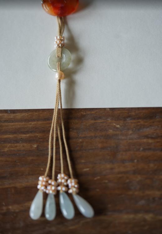 清代老翡翠红玛瑙蝙蝠念珠 商品图2