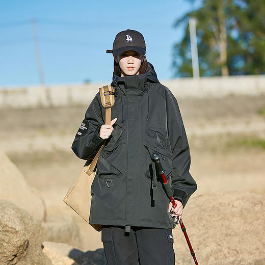 LUCKY DEER秋冬新潮情侣登山宽松百搭休闲男女旅行风衣夹克 商品图2