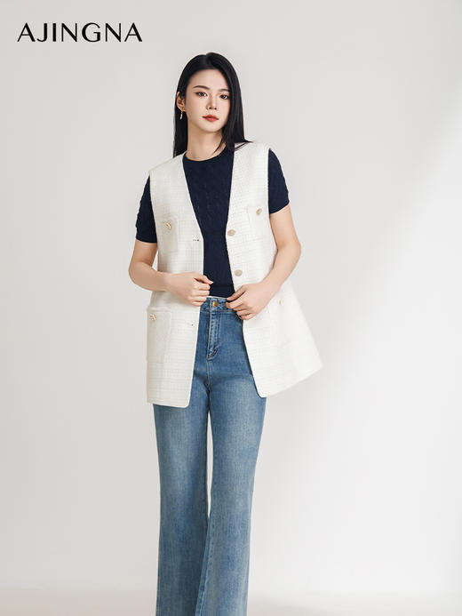 【商场同款】阿菁娜2025春季新款宽松小香风马甲A30C103003 商品图0