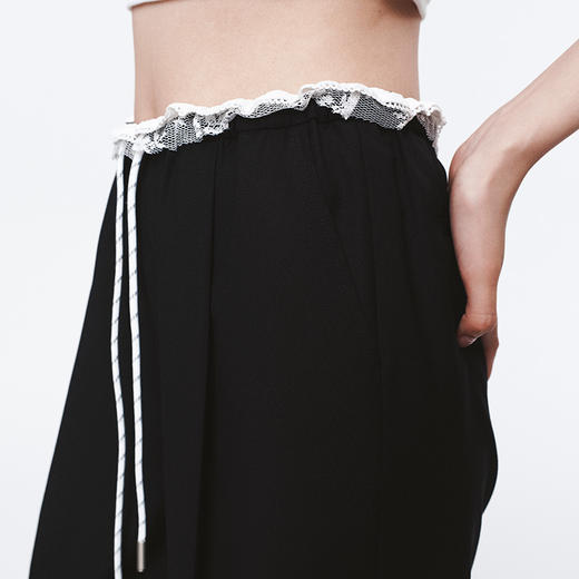 HERLIAN 2025年春季女士花边装饰抽绳长裤 商品图3