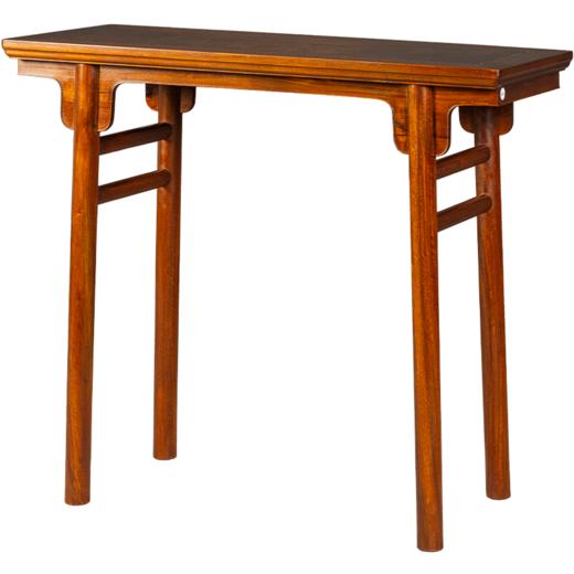 红木镶瘿木面夹头榫刀牙板平头案 商品图5