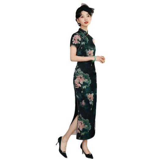 港风阔太太长款短袖旗袍GX36537 商品图4