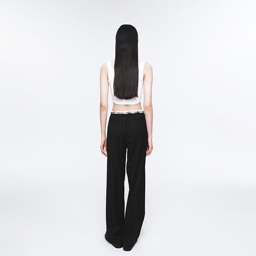 HERLIAN 2025年春季女士花边装饰抽绳长裤 商品图2