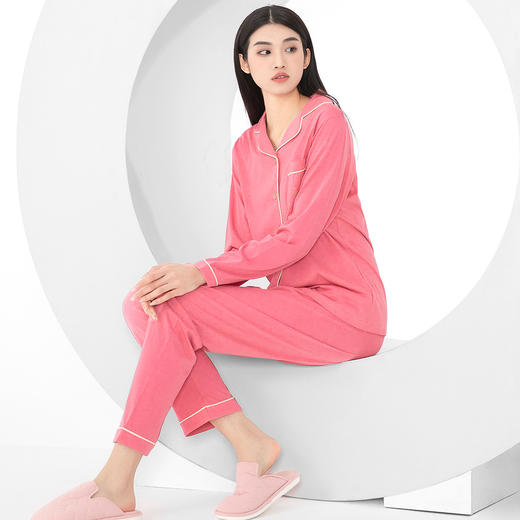 爱帝春季薄款长袖睡衣空调房居家服套装 商品图1