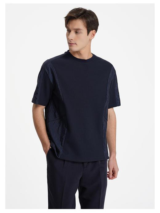 callisto桑葚蓝拼接面料T恤 商品图2