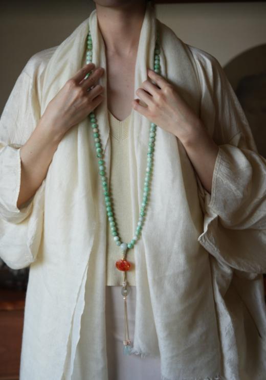 清代老翡翠红玛瑙蝙蝠念珠 商品图3