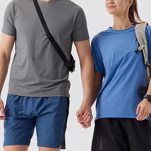 跃牌【跃LEAP-ACTIVE】系列 夏季户外徒步速干衣男运动休闲圆领半袖弹力T恤冰丝健身训练上衣R51111 商品图1