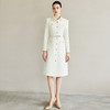 IWY/米白色肌理感连衣裙气质名媛高端女神范西装裙中长款秋季裙子Q1280 商品缩略图0