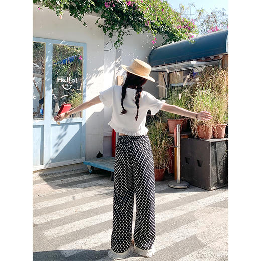 【129元任选2件】现货！花边拼接碎花休闲裤 商品图4