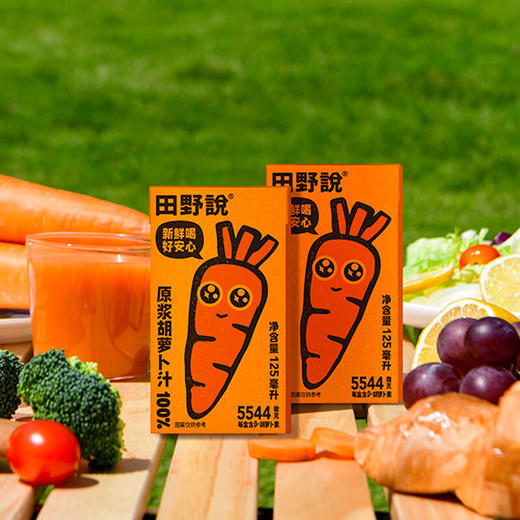 【分仓直发包邮】田野说100%原浆胡萝卜汁（迷你装）125ml*16盒/箱 商品图8