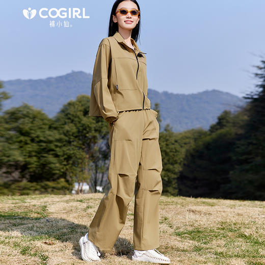 【户外出行，一套搞定】【吸湿速干，防紫外线】COGIRL裤小仙户外运动工装套装原纱防晒凉感伞兵裤可收腰立领上衣外套 商品图2