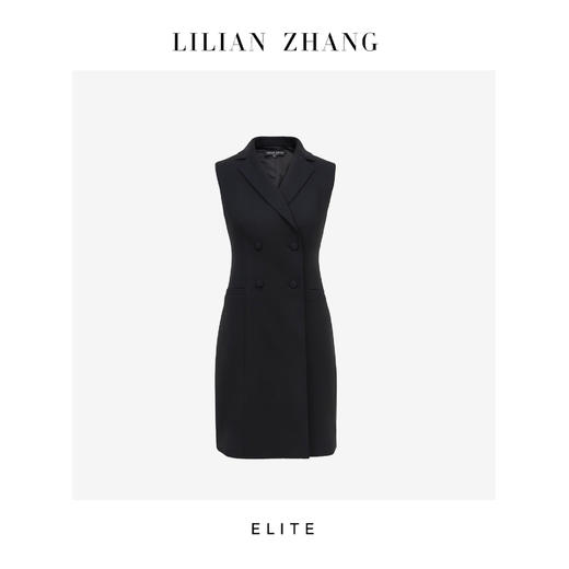 E系列—LILIAN ZHANG 干练飒爽、职场双排扣修身西装马甲 2405030V 商品图0