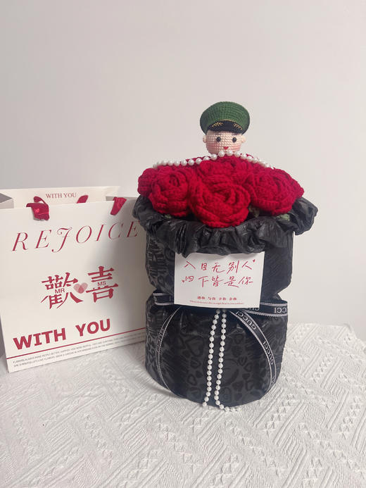 【DIY纯手工钩织11朵小玫瑰花束】纯手工钩织情人节送礼小香风花束（手工产品不支持退换）LQQ 商品图4