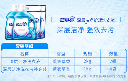 蓝月亮16斤洗衣组合：洁净薰瓶2kg×2+洁净薰1kg袋×4 商品图3