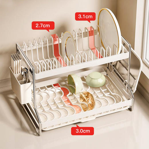 摩登主妇碗碟沥水架厨房多功能置物架家用碗盘碗筷收纳架台面碗架 商品图1