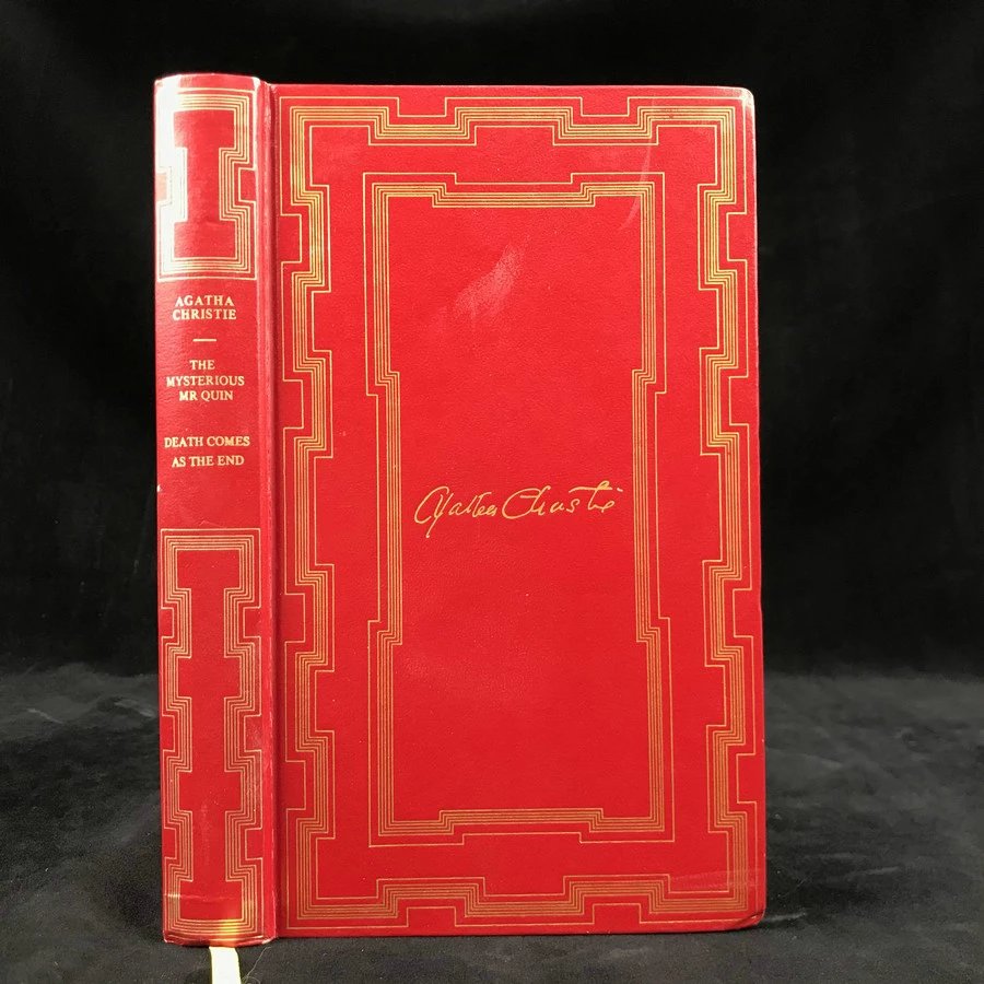 阿加莎·克里斯蒂《神秘的奎恩先生/死亡终局》 约8幅插图 复古仿皮精装32开