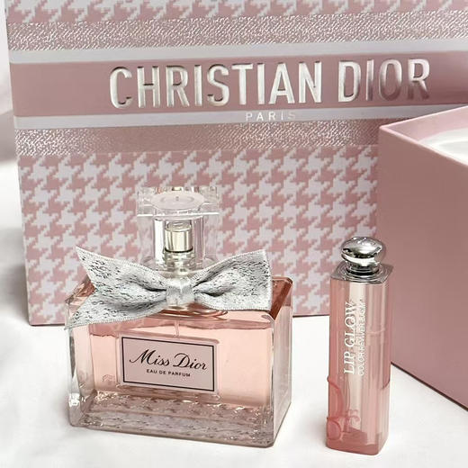 DIOR 漂亮的礼盒 迪奥小姐浓香100ml 变色润唇膏 001#3.5g 不支持退换货 商品图0