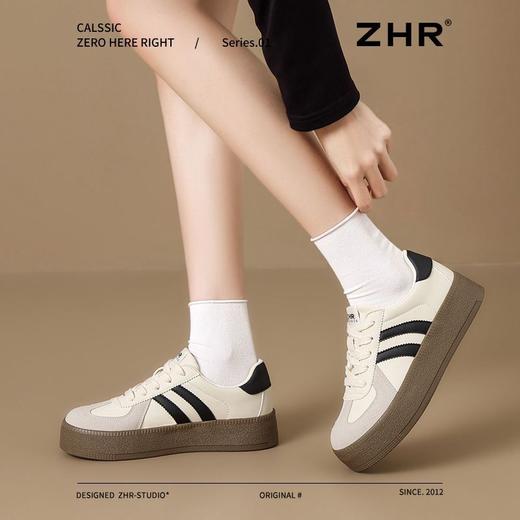 ZHR厚底增高德训鞋女2025春秋新款复古百搭运动休闲鞋超轻便女鞋 商品图1