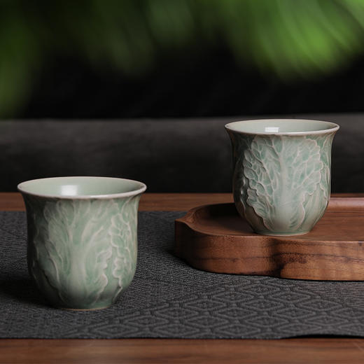 龙泉青瓷敦煌宝相纹与百财吉祥纹饰茶具 商品图1