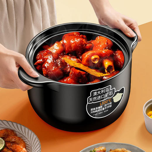 乐享陶瓷黄盖熊猫煲4.5L 商品图2
