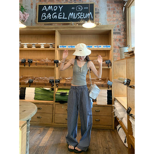 【149元任选2件】最后一波现货！藏蓝格子休闲工装裤 商品图3