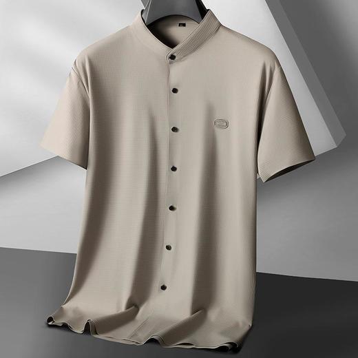 【DK】大依优型大码中国风小立领短袖衬衫男加肥码夏季免烫上衣肥佬冰丝衬衣胖子 商品图0