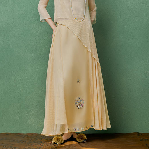 【林栖设计小店】孟庭苇同款真丝轻凉马面裙绣花优雅收腰新中式2025夏季新品半身裙女1952020 商品图8