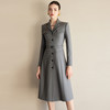 IWY/高端翻领灰色西装连衣裙女时尚干练销售职业裙装通勤工作服Q1284 商品缩略图3