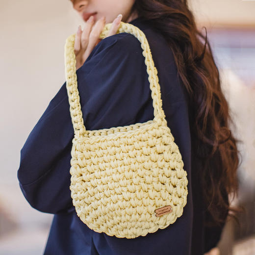 马登浅春搭配网格包轻复古麦穗纹手工编织包通勤百搭单肩手拎包女 商品图4