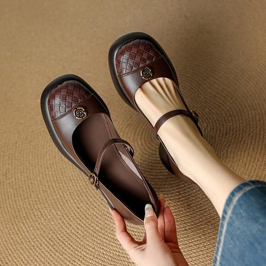 【预售5天】上脚舒适轻底Q弹牛皮圆头厚底一字带玛丽珍鞋MLD&AM919 商品图4