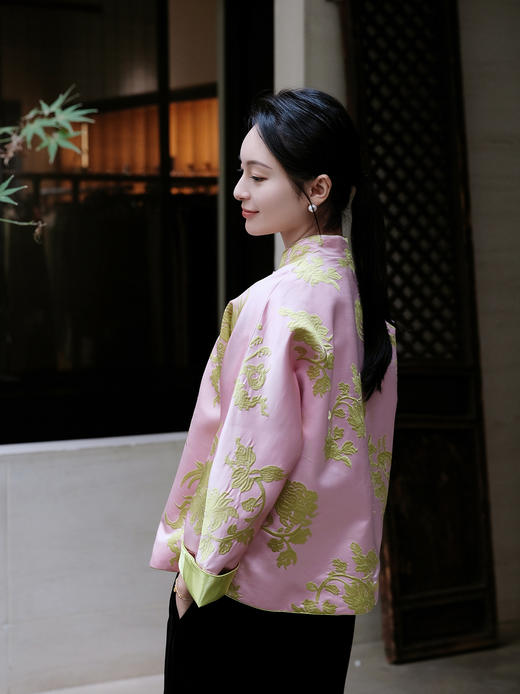 盛唐牡丹| 繁花似锦真丝加密缎手推绣外套(限量款-售完不补) 商品图5