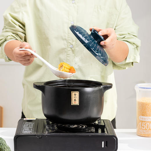 乐享陶瓷日式孔雀蓝盖煲 4.5L 商品图4