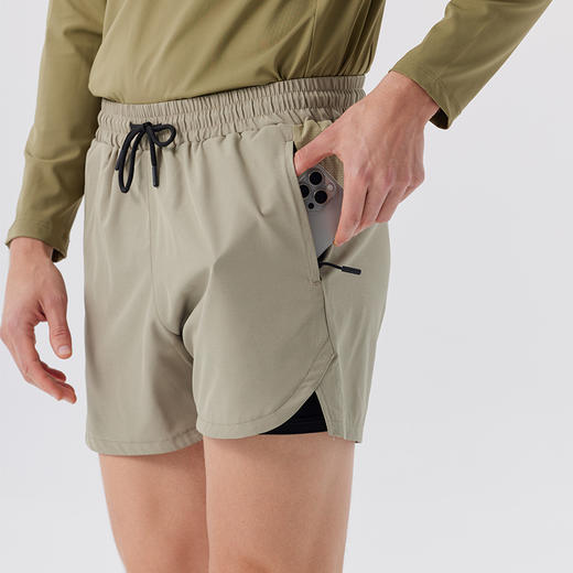 跃牌【跃LEAP-ACTIVE】 男速干内衬防走光假两件透气跑步健身训练裤H51148 商品图3