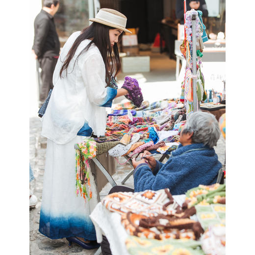 【林栖设计小店】苎麻植物染长袖衬衫2025夏季新品宽松纽扣透气上衣女1952006-1952006B 商品图5