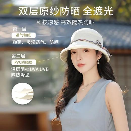 紫宝合纸前翘简约防晒遮阳帽 商品图3